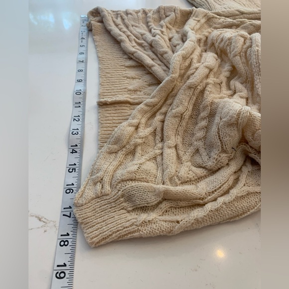 Shein Sweater Open Knit Tan Crop Top Size Large Balloon Sleeve Fashion Nova - Picture 7 of 12